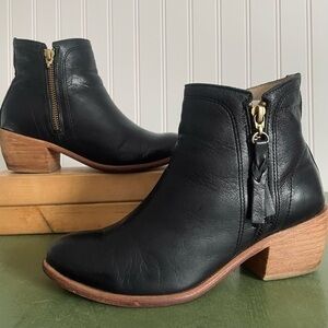 Wolverine 1883 ELLA Double-Zipper Boots/Booties in Black Leather